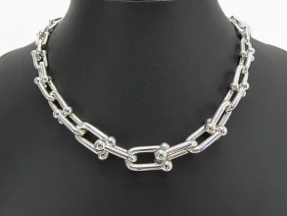Tiffany Co Graduated Link Necklace Sterling Silver Choker Pendant